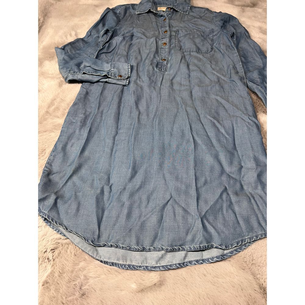 Michael Kors Denim Shirt Dress Long Sleeve Casual XS - Picture 6 of 16